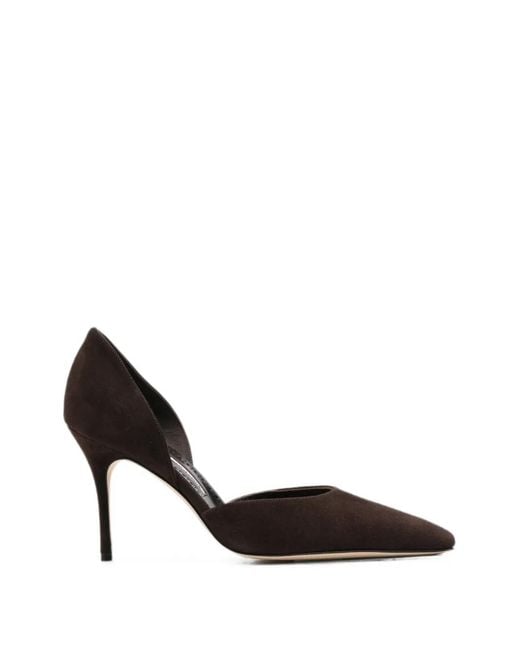 Manolo Blahnik Brown Taylernu Pointed-Toe Pumps