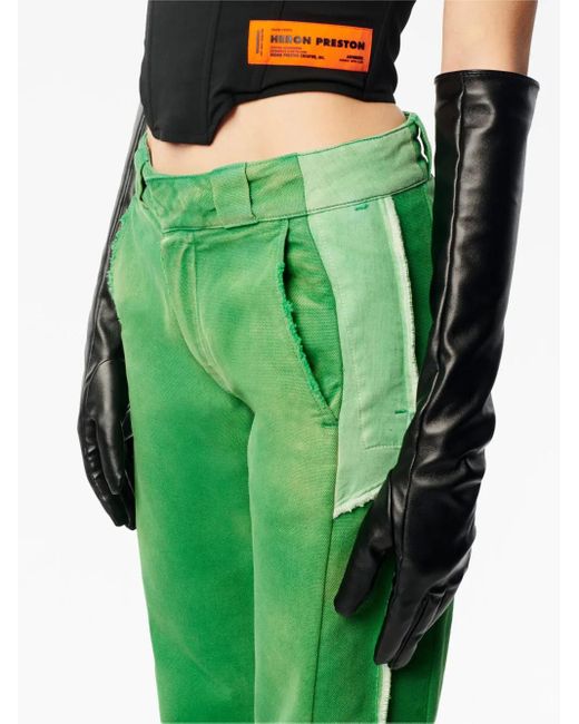 Heron Preston ダメージ ミッドライズ パンツ Green