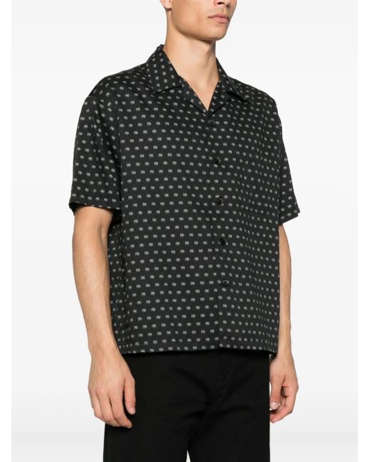 Neighborhood Black Monogram-Pattern Shirt for men