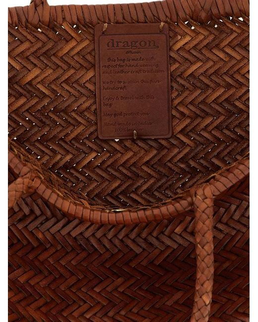 Dragon Diffusion Brown Triple Jump Leather Tote Bag
