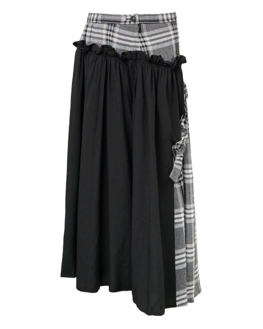 Y's Yohji Yamamoto Black Frill Gather Skirt