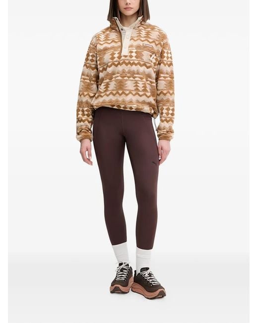 Columbia Brown Patterned Button-Up Top