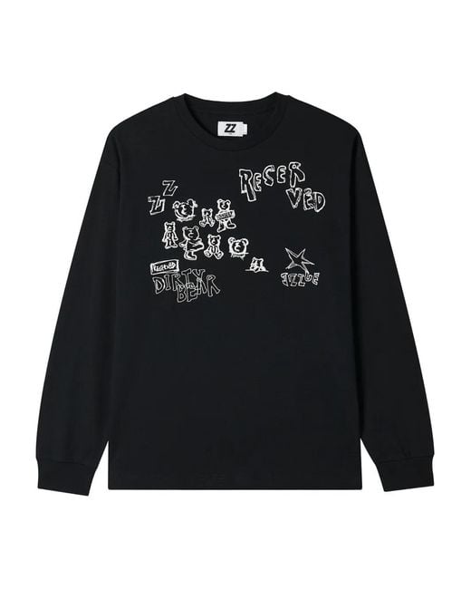 Izzue Black Text Graphic-Print Cotton Sweatshirt for men