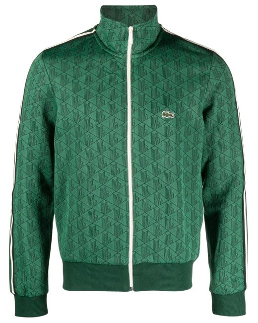 Lacoste Green Paris Monogram-Jacquard Track Jacket for men