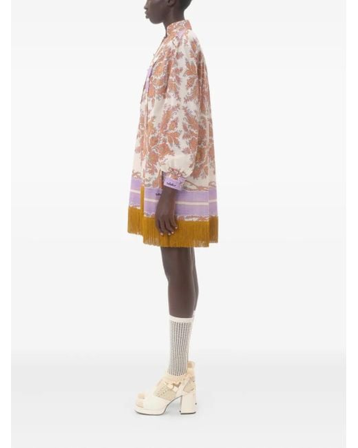 Valentino Garavani Pink Paisley-Print Mini Dress