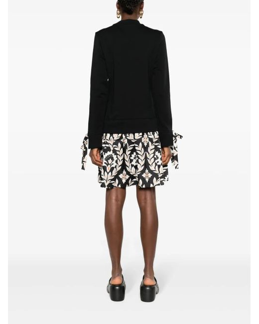 LaDoubleJ Black Sporty Floral-Print Minidress