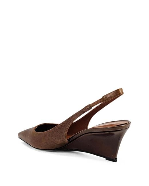 Madison Maison Brown Loux Slingback Wedge Pumps