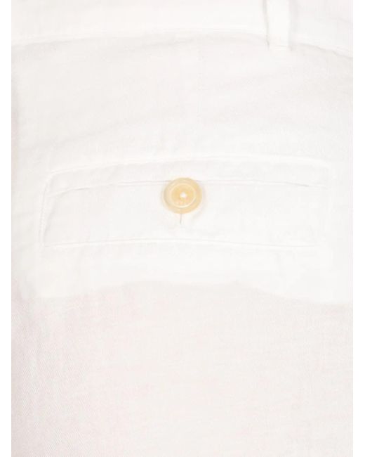120% Lino White Linen Shorts