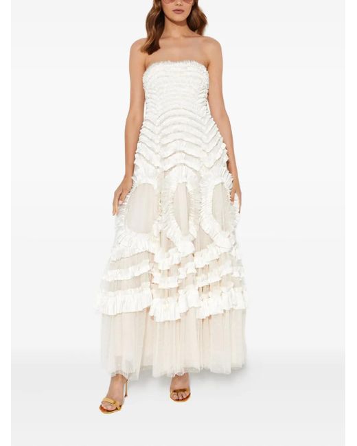 Needle & Thread White Hyacinth Ruffled Gown