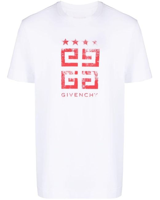 メンズ Givenchy ホワイト 4g Stars Tシャツ White