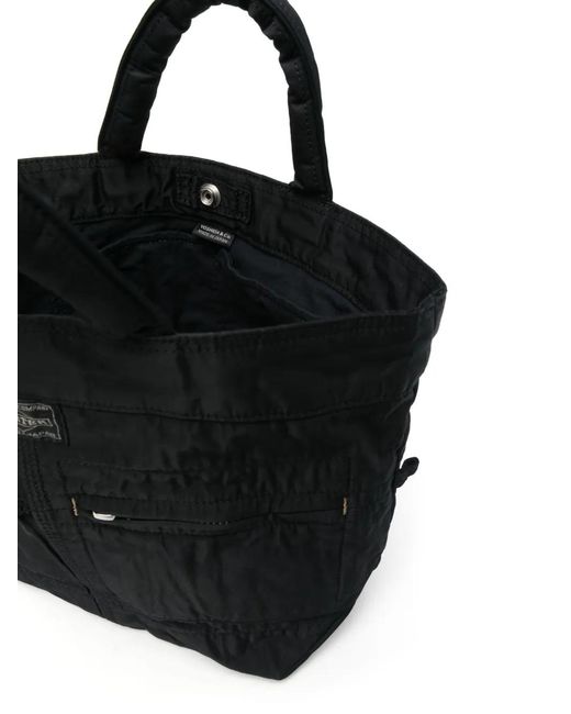 Porter-Yoshida and Co Black Press-Stud Tote Bag for men