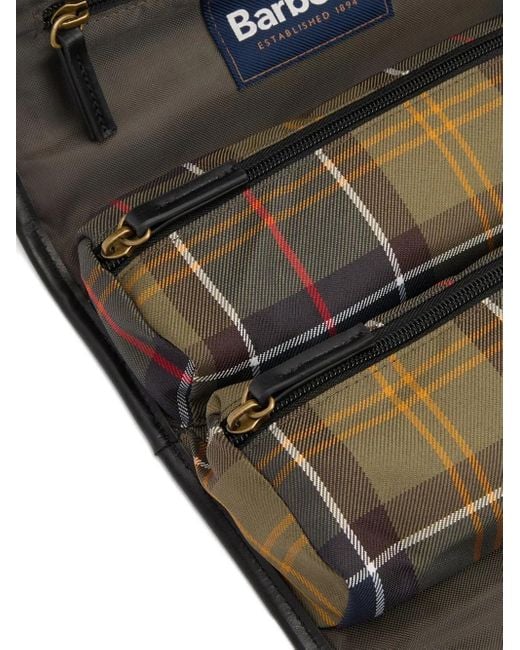 メンズ Barbour チェック クラッチバッグ Black