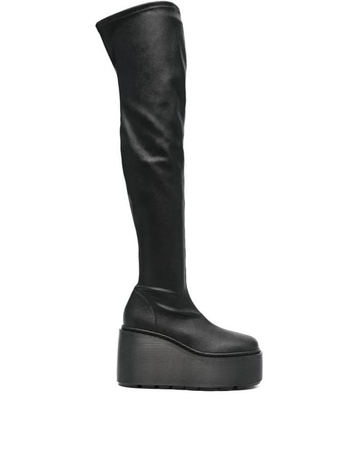 Vic Matié Black 100Mm Calf-Leather Platform Boots