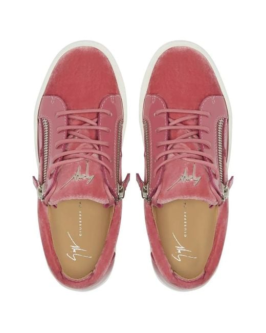 Giuseppe Zanotti Pink Gail Velvet Sneakers
