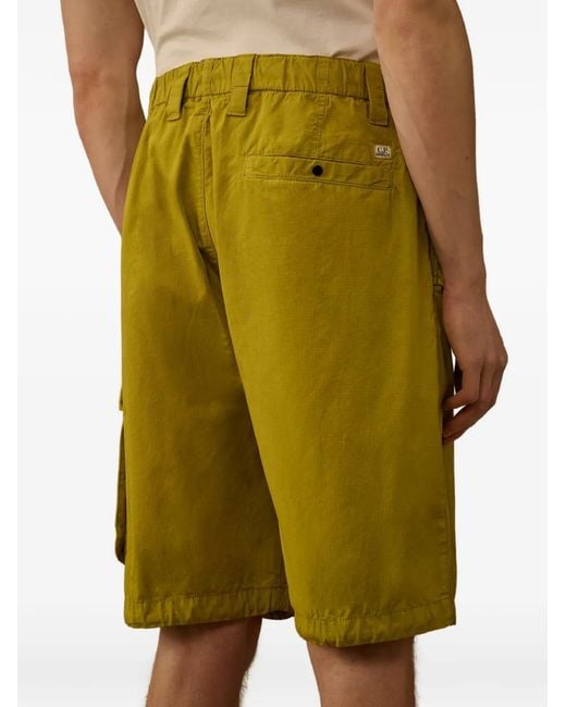 C P Company Yellow Lens-Detail Cargo Shorts for men