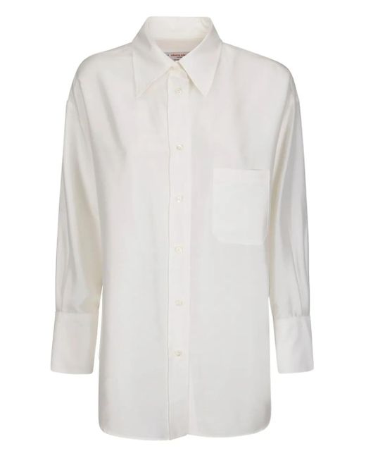 Alberto Biani Button-Up Blouse Met Opgestikte Zak in het White