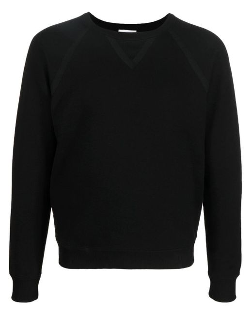 Saint Laurent Black Crew-neck Raglan-sleeve Sweatshirt for men