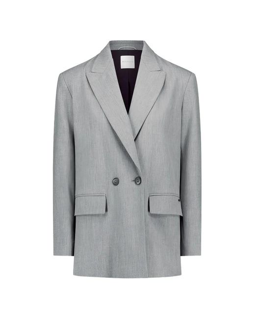 BETTY&CO Gray Double-Breasted Blazer