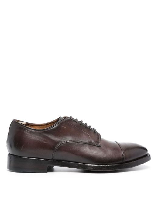 Officine Creative Brown Leather Derby Shoes for men