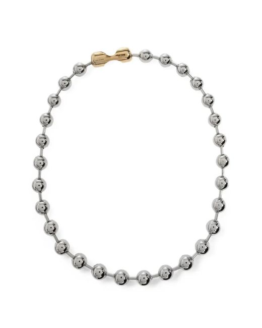 MM6 by Maison Margiela White Ball-Chain Necklace