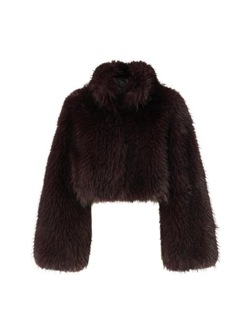 Pinko Black Faux-Fur Cropped Jacket
