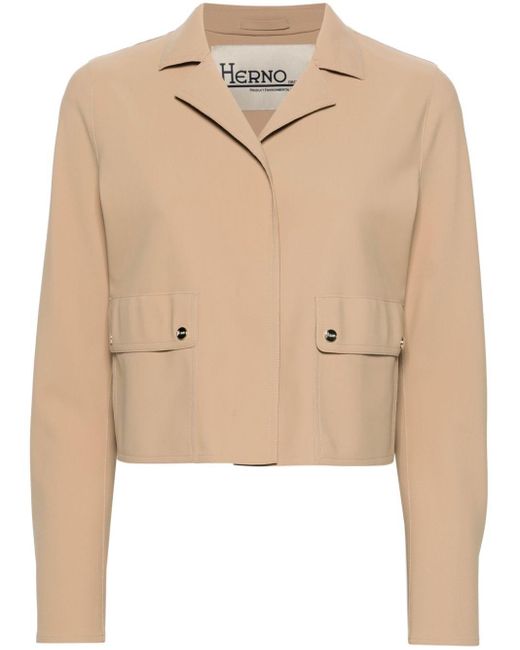 Herno Natural Notched-lapels Cropped Jacket