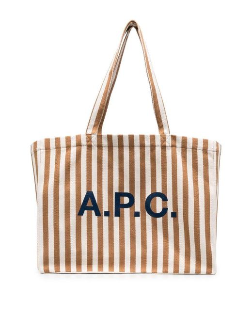A.P.C. Natural Logo-print Tote Bag for men