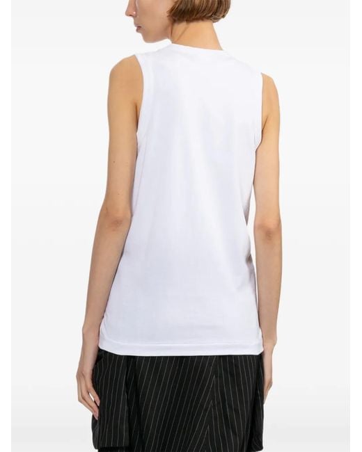 Comme des Garçons White Geometric Graphic Top