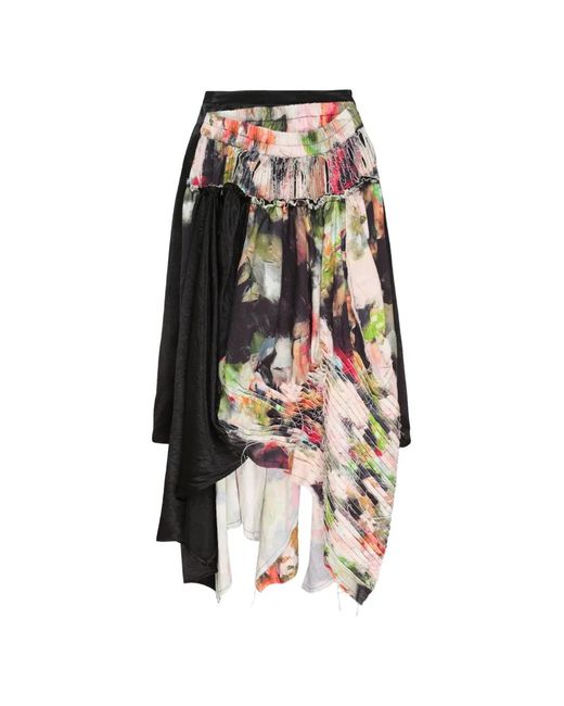 Caroline Hu White Slashing Layered Skirt