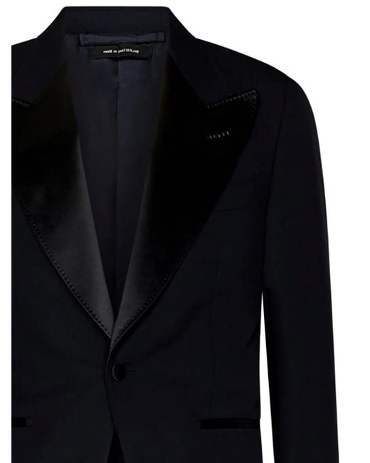 Tom Ford Black Single-Breasted Wool Suit for men