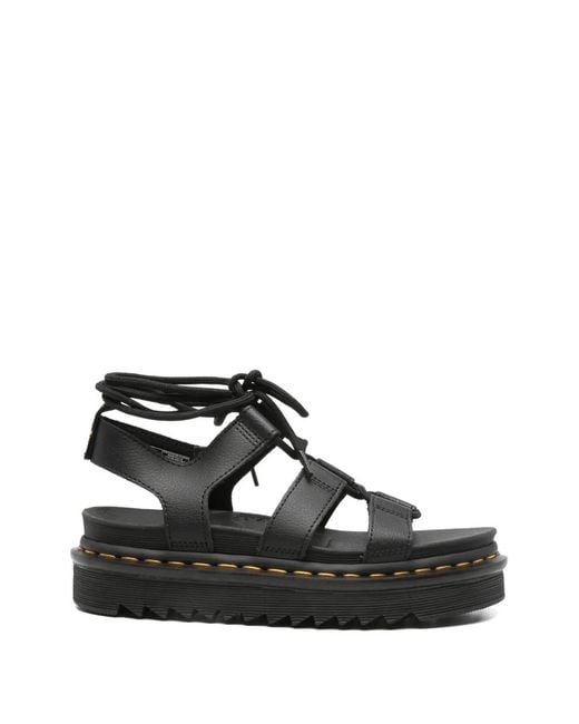 Dr. Martens Black Nartilla Lace-Up Sandals