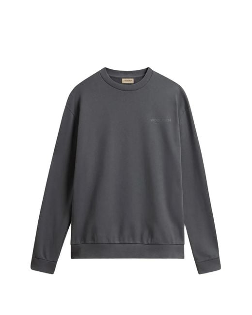 Woolrich Gray Sweat À Logo Et Col Rond Macro for men