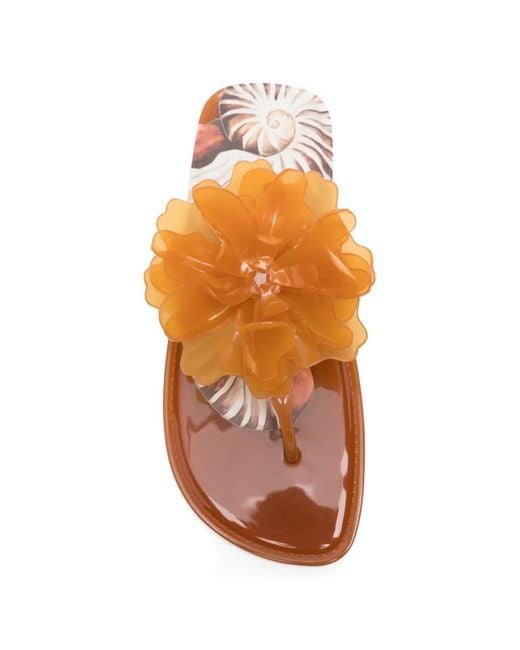 Farm Rio Pink Flower Flip Flops