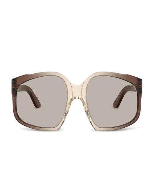 Miu Miu Brown Geometric-Frame Sunglasses