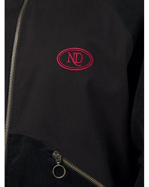 Nicholas Daley Black Warm Up Striped-Trim Zip-Up Jacket for men