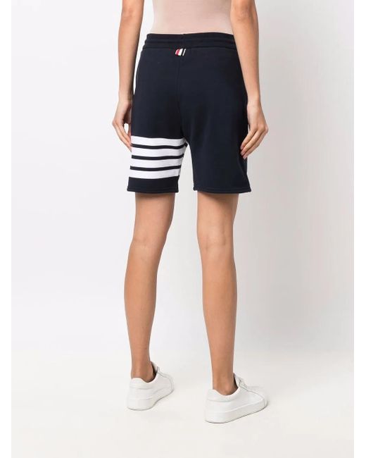 Thom Browne Blue 4-Bar Stripe Track Shorts