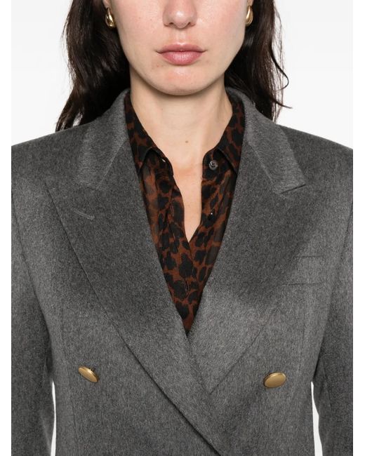 Tagliatore Gray Double-Breasted Button Jacket