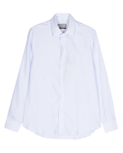 Canali White Patterned-Jacquard Shirt for men