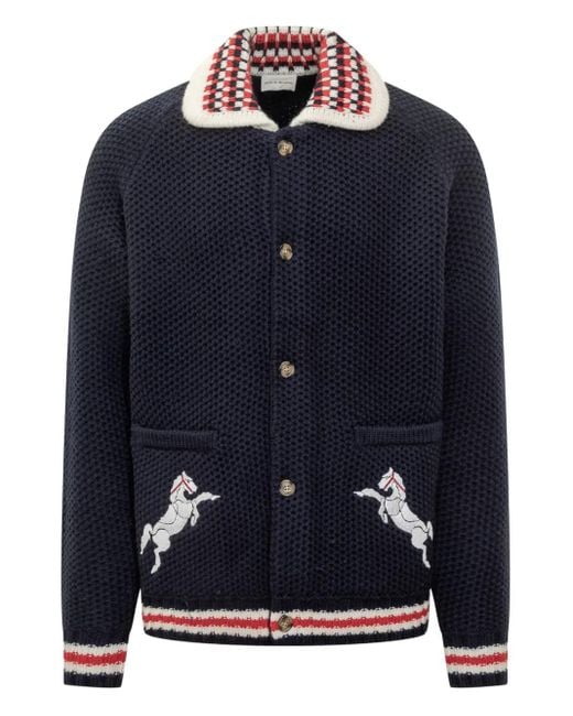 Drole de Monsieur Blue Embroidered Shirt Jacket for men