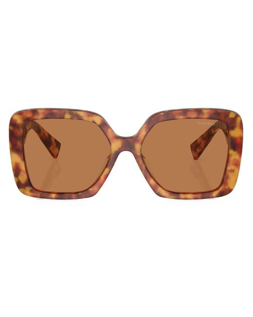 Miu Miu Brown Tinted-lenses Square-frame Sunglasses