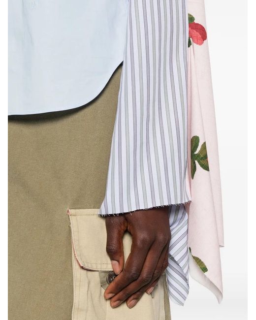 Moschino Blue Panelled Long-Sleeve Shirt