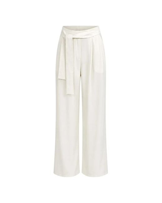 Dusan White Belted Palazzo Pants