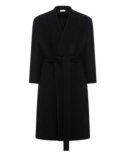Abrigo cruzado con cinturón Fear Of God de hombre de color Black