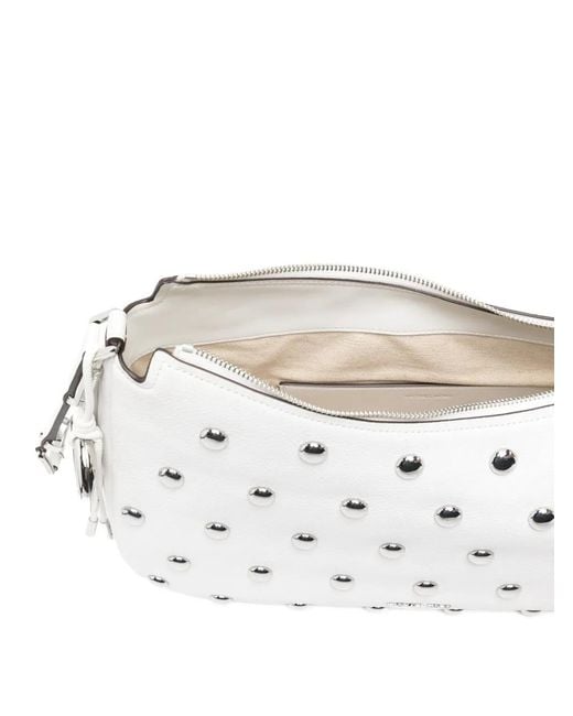 Michael Kors White Studded Shoulder Bag