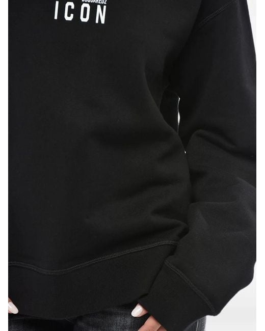 DSquared² Black Icon Logo-Print Sweater