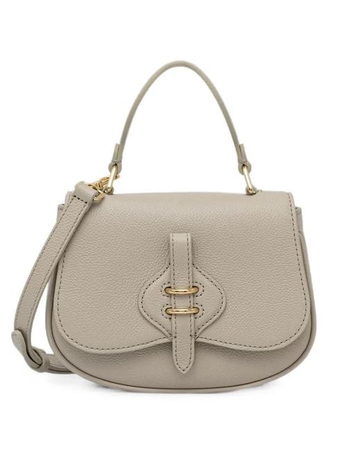 Coccinelle Natural Pebbled Leather Shoulder Bag