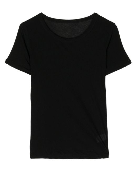 Yohji Yamamoto Black T-Shirt mit rundem Ausschnitt
