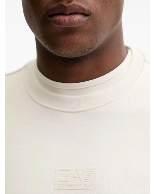 EA7 White Crew-Neck Sweatshirt for men