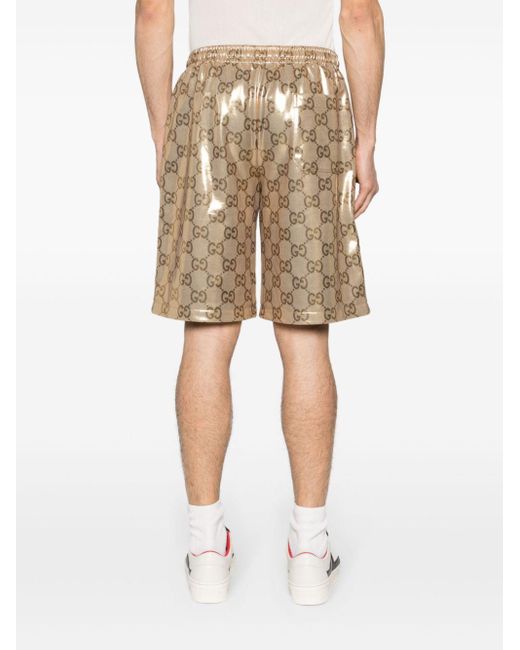 Gucci Natural GG Supreme Foiled Track Shorts for men
