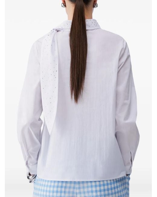 Liu Jo White Bow-Detail Blouse
